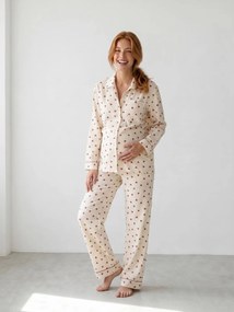 Pijama de gravidez e amamentação cru