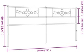 Cabeceira de cama 193 cm metal branco