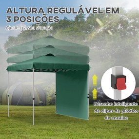 Outsunny Tenda Dobrável 2,5x2,5 m Altura Ajustável Tenda de Jardim com