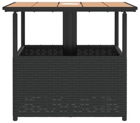 Mesa jardim c/ orifício guarda-sol 55x55x46,5cm vime PE preto