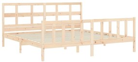 Estrutura de cama Super King Size com cabeceira madeira maciça