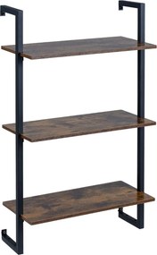 Prateleira suspensa 53 x 23 x 90 cm de 3 níveis para parede, pronta a montar, para cozinha, balcão de café, arrumação suspensa para sala, escritório e