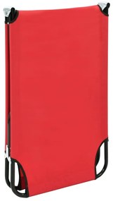 Espreguiçadeira/cama dobrável aço vermelho