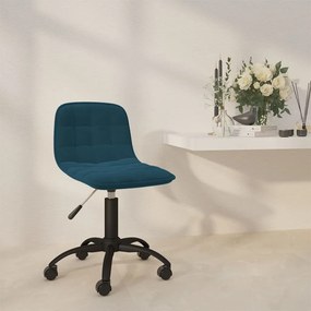 vidaXL Cadeira de jantar giratória veludo azul