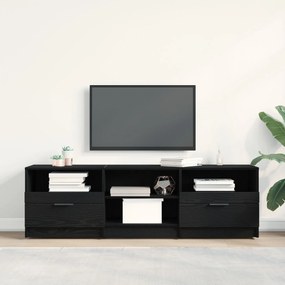 Estante para TV Carvalho Preto 150x33,5x45 cm Madeira Revestida