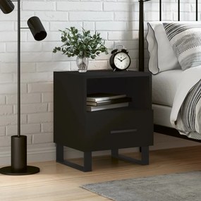 vidaXL Mesa de cabeceira 40x35x47,5 cm derivados de madeira preto
