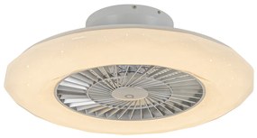 Ventilador de teto inteligente prata incl. LED com efeito estrela regulável - Clima Moderno