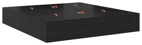 Cama de Armazenamento em Carvalho Preto 200x200 cm