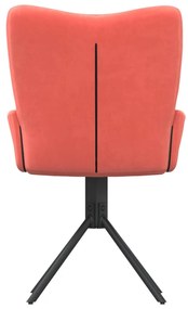 Cadeiras de jantar giratórias 2 pcs veludo rosa