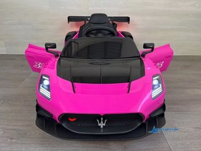 Carro elétrico para crianças Maserati GT2 12V 2.4G, Rodas Borracha, Assento imitação pele Rosa