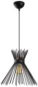 Candeeiro de Teto Kirpi – Preto – 34 cm de diâmetro, 131 cm de altura