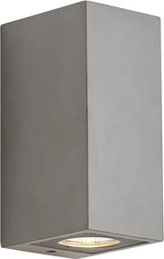 Candeeiro de parede exterior moderno cinzento 2-luzes IP44 - Pompei