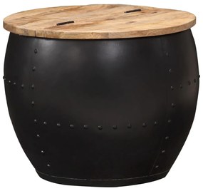 Mesa de centro redonda 53x43 cm madeira de mangueira maciça