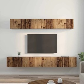 Conjunto de Estantes para TV 5 pcs Madeira antiga Médio