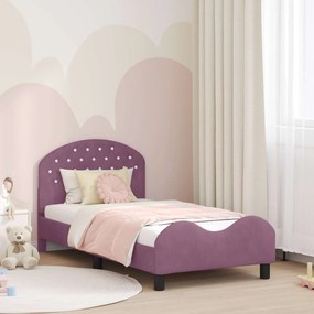 vidaXL Estrutura de Cama Infantil com Cabeceira Roxo 80 x 160 cm