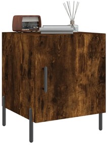 Mesa cabeceira 2pcs 40x40x50cm derivado madeira carvalho fumado