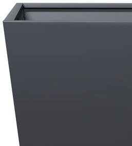 Vaso/floreira de jardim 2 pcs 40x40x40 cm aço antracite