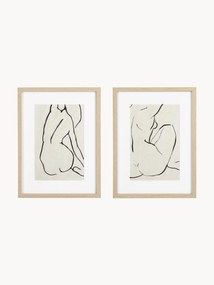 Póster com moldura em madeira Refined, 2 uni.