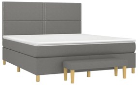 Cama com molas/colchão 160x200 cm tecido cinzento-escuro