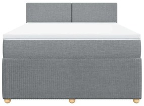 Cama com molas/colchão 140x190 cm tecido cinzento-claro