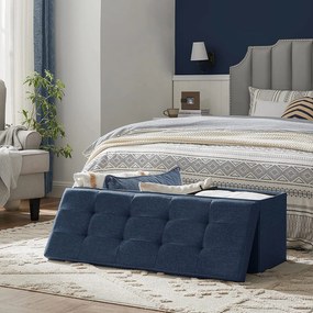 Banco com arrumação 110 x 38 x 38 cm azul marinho