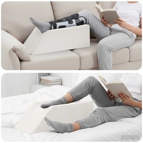 vidaXL Travesseiro para as pernas Liso Branco 68 x 25 x 21,5 cm