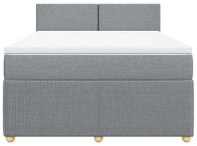 Cama com molas/colchão 140x200 cm tecido cinzento-claro