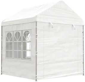 Gazebo com telhado 2,28x2,23x2,69 m polietileno branco