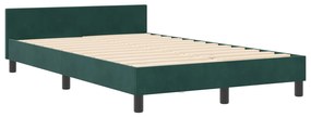 Cama vidaXL em Verde Escuro, 120x190 cm, Feita de Veludo