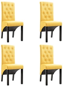 vidaXL Cadeiras de jantar 4 pcs tecido amarelo