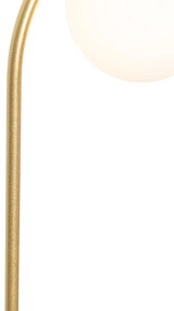 Candeeiro suspenso art déco dourado com vidro branco - Isabella Design,Art Deco