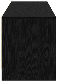 Armário de TV com LED Carvalho Preto 140x34x40 cm Madeira de Engenhari
