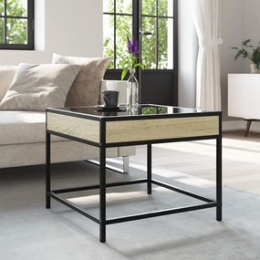 Mesa de centro luzes LED Infinity 50x50x41 cm carvalho sonoma