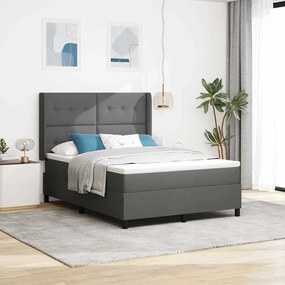 Cama Box com Colchão vidaXL Cinza Escuro 140x190 cm Tecido