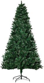 Árvore de Natal Artificial 210cm Ignífuga com 1064 Ramas com 2 Tipos de Pontas de PVC e Base de Aço Decoração de Natal para Interiores Verde