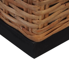 2 pcs conjunto de sofás com almofadões vime natural