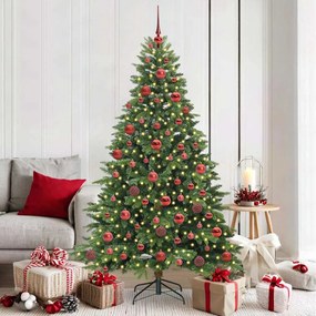 vidaXL Árvore de Natal Artificial com 300 LEDs Verde 180 cm PE e PVC