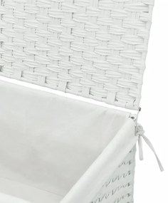 Cesto para roupa suja com tampa 55,5x35x34 cm vime PE branco