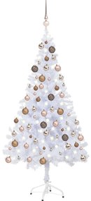 3077579 vidaXL Árvore de Natal artificial pré-iluminada + bolas 380 ramos