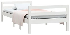 Estrutura de cama 80x200 cm madeira de pinho maciça branco