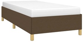 Estrutura de cama sem colchão 100x200 cm tecido castanho-escuro
