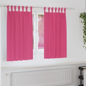 vidaXL Cortinas Blackout com Argolas 2 pcs Rosa Brilhante 140 x 140 cm