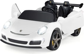 Carro elétrico crianças 12V com controle remoto e 2 lugares para crianças 4X4 com luzes LED e música Branco