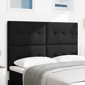 Cabeceira de cama LED preta de 80 cm em tecido