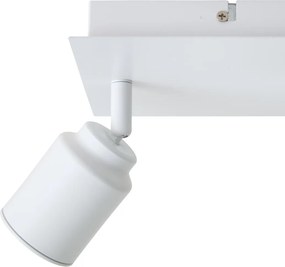 Foco de banheiro moderno branco quadrado 2 luzes IP44 - Ducha