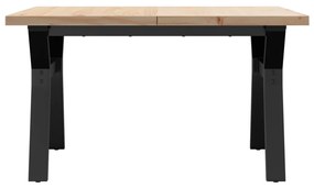 Mesa de centro estrutura em Y 80x80x45,5 cm pinho/aço