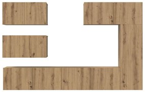 Conjunto de móvel de TV com prateleira Outros 6 pcs carvalho artisiano