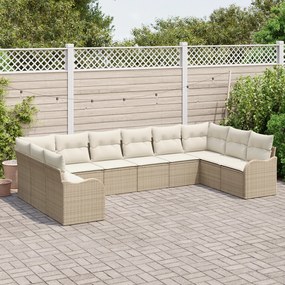 Conjunto de Sofá de Jardim vidaXL de 10 Peças com Almofadas Rattan de