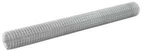 vidaXL Cerca de arame p/ galinheiro 10x1,5 m aço galvanizado prateado