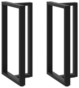 vidaXL Pés de mesa de bar em forma de T, 2 peças, preto, 60x35x(110-111) cm, aço